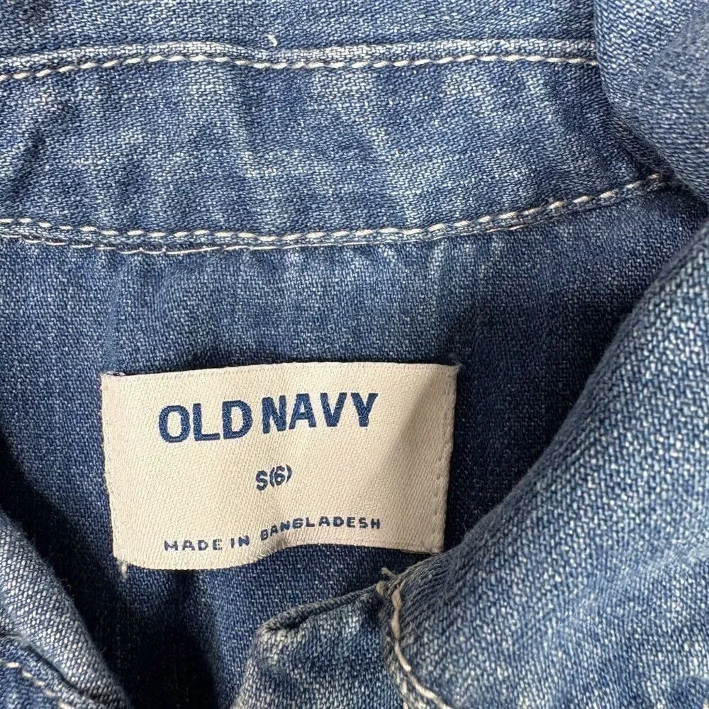 Old Navy Denim Dress Long Sleeve Size  6 Small